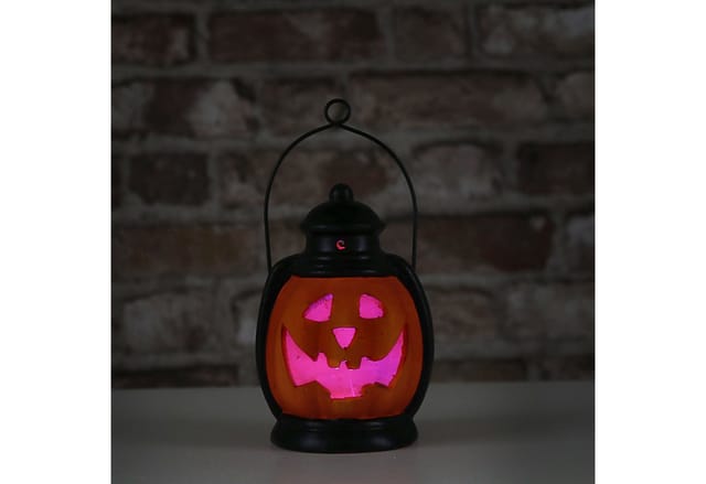 CEPEWA Laterne 3er Set LED Halloween Laterne schwarz orange 10x14cm warmweiß Henkel
