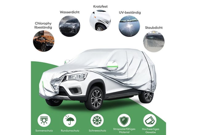HS Onsing Autoplane Autoschutzhülle, Autoabdeckung, Abdeckplane, Autogarage,Vollgarage (500 x 200 x 175 cm, Staubdicht,Wetterfeste,Wasserdicht,UV-Schutz), mit Aufbewahrungstasche, Outdoor Winter & Sommer Car Cover