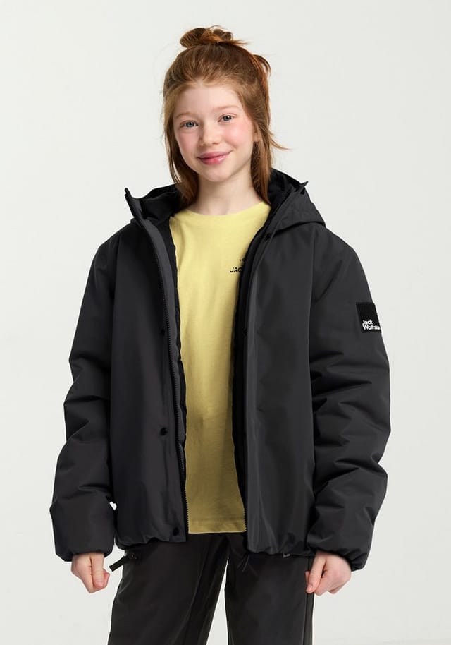 Jack Wolfskin Outdoorjacke TEEN INS JACKET K wasserdicht, atmungsaktiv, mit fest verbundener Kapuze, für Kinder