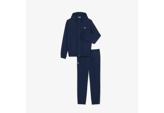 Lacoste Trainingsanzug, aus Diamant-Taft, Jacke mit Kapuze, Regular Fit