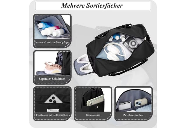 Toomoke Reisetasche Faltbare Reisetasche Gepäcktasche Große Weekender Übernachtungstasche, Urlaubstasche Wasserdicht Sporttasche für Herren Damen