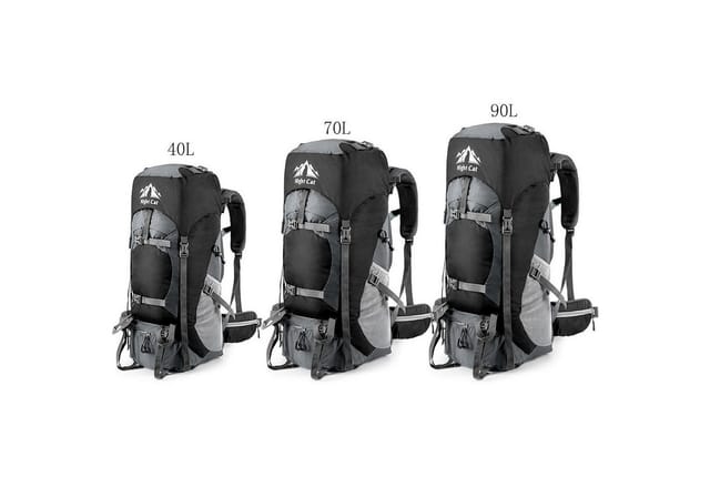 LuxusKollektion Trekkingrucksack Night Cat Trekkingrucksack 90L Herren Damen Schwarz
