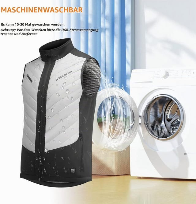 ROCKBROS Fahrradhose USB-Heizweste mit 3 Stufen waschbar ohne Powerbank Unisex