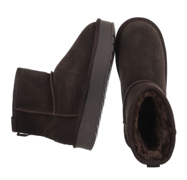 Ital-Design Damen Snowboots Freizeit Snowboots (92457560) Flach Stiefeletten in Braun