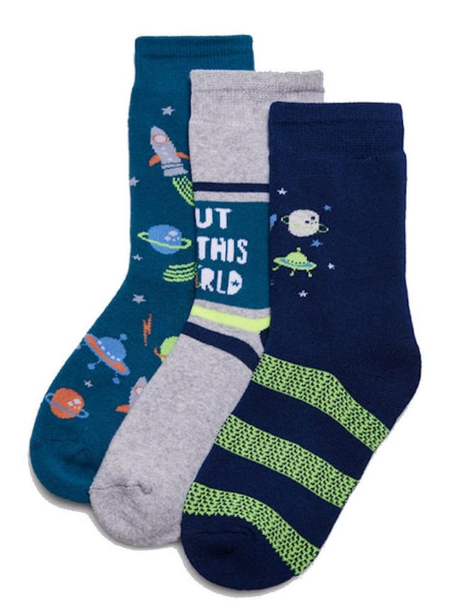 YSABEL MORA Thermosocken Ysabel Mora 3er Pack Jungen Thermosocken Socken Strümpfe Weltall bunt (3-Paar)