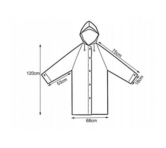 VERK GROUP Regenmantel Regenponcho mit Kapuze Regencape Unisex Wasserdicht EVA