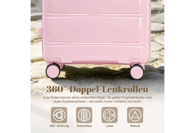 LVHOM Hartschalen-Trolley 20"/24"/28" Koffer, Bonbonfarben, 3-St.&Einzeln erhältlich, leise Rollen, Handgepäck-Trolley/TSA/Trip, Urlaub, Erkundungen, Reisen, Business