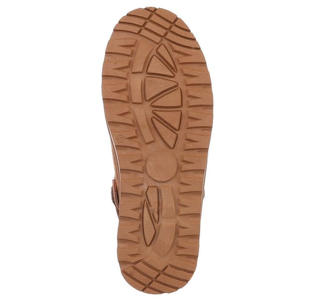 Ital-Design Bequeme Freizeitschuhe mit Riemen für Damen Snowboots (90169599) Flach Stiefeletten in Camel