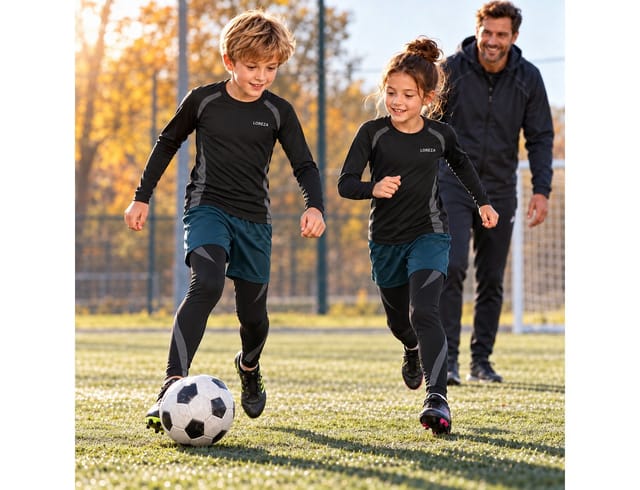 LOREZA Thermoleggings Kinder Thermounterwäsche Set für Jungen & Mädchen  – Langarmshirt & (2-tlg) Wohlgefühl
