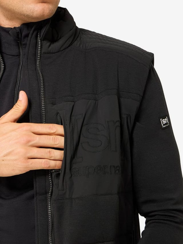 SUPER.NATURAL Outdoorjacke für Herren,Merino M SHIELD DWR VEST Brusttasche, atmungsaktiv