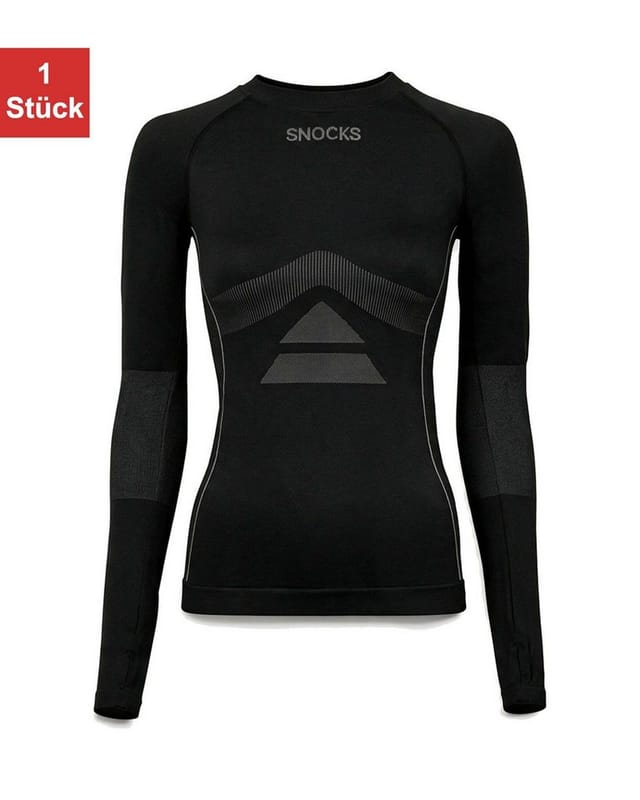 SNOCKS Funktionsunterhemd Thermo Langarmshirt f ür Damen Thermounterwäsche (1 Stück, 1-St) mit integrierten Daumenlöchern und Raglan-Schnitt