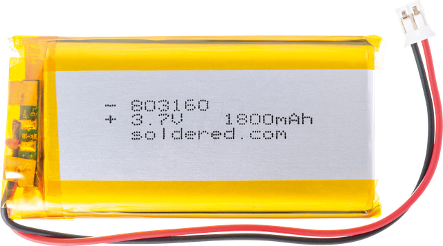 AKKU SOLD333284 - Li-Ion Akku, SOLDERED 333284, 1800 mAh, 3,7 V