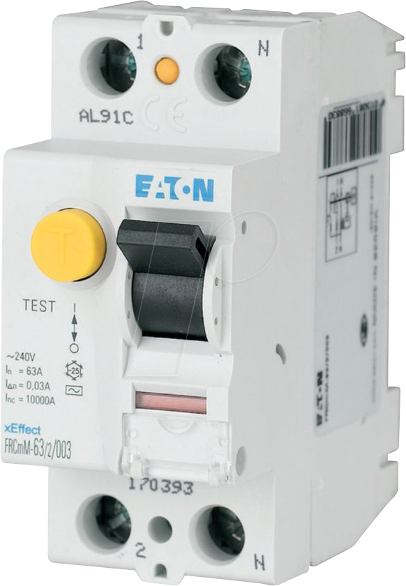 EATON 170433 - FI-Schutzschalter (RCCB), 63A, 2p, 30mA, Typ A