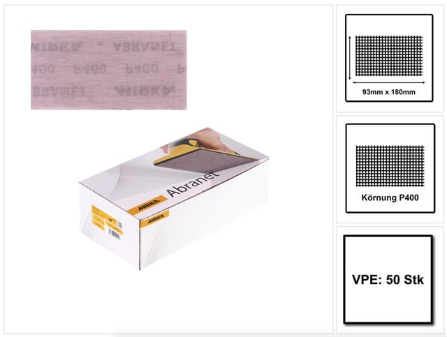 Mirka Abranet Schleifstreifen Grip 93x180mm P400 50 Stk. ( 5412805041 )