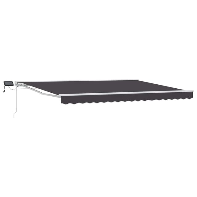 Manuelle Markise Mit Solar-led 4,5 X 3,5 M Anthrazit Vidaxl