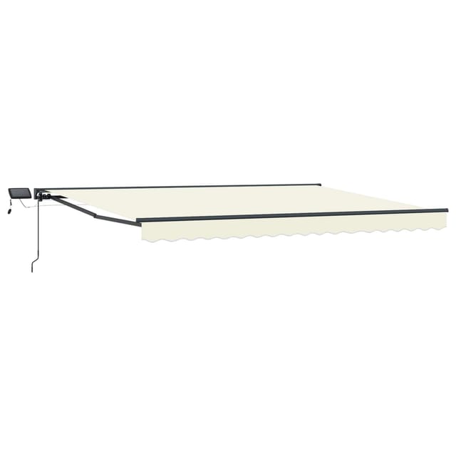 Manuelle Markise Mit Solar-led 4,5 X 3,5 M Creme 100% Polyester Vidaxl