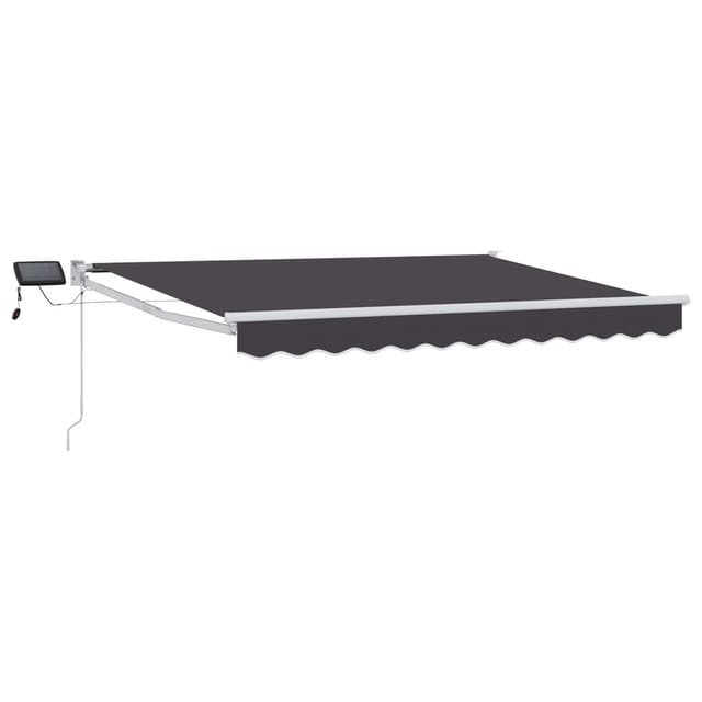 Manuelle Markise Mit Solar-led 3,5 X 2 M Anthrazit Vidaxl