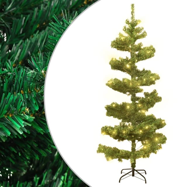 Spiral-weihnachtsbaum Mit Beleuchtung Und Ständer Grün 180 Cm