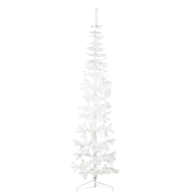 Künstlicher Halb-weihnachtsbaum Mit Ständer Schlank Weiß 240 Cm