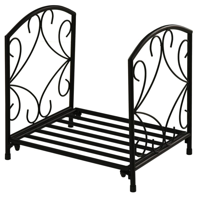 Metall-holzständer Für Drinnen Und Draußen, 50 Kg Fassungsvermögen, 39,5 X 31,5 X 39,5 Cm – Schwarz