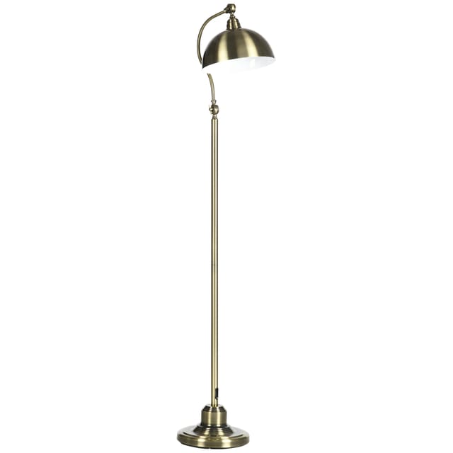 Retro-stehlampe Fürs Wohnzimmer, Verstellbarer Lampenschirm, Fußschalter, 42 X 25,5 X 152 Cm, Messing