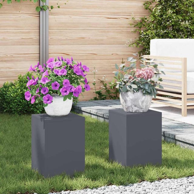 Pflanzenständer 2 Pcs Anthrazit 24 X 24 X 35 Cm Stahl