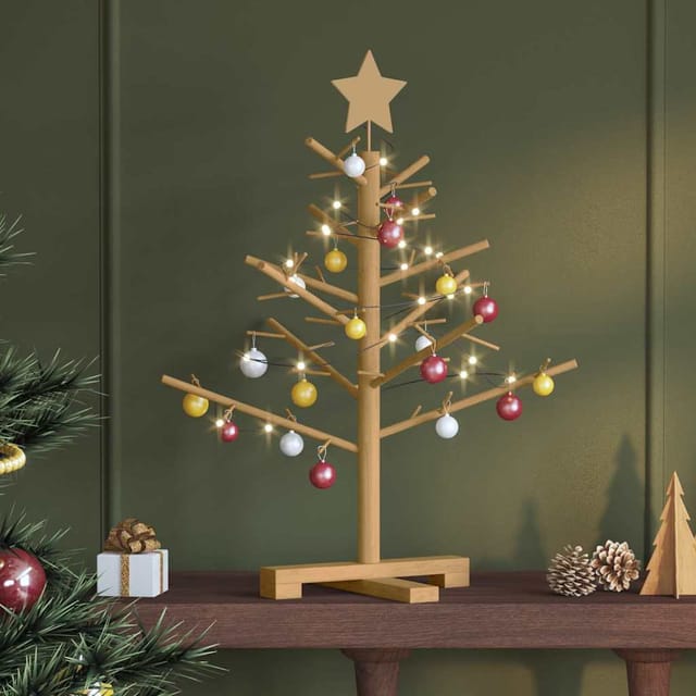 Holz Weihnachtsbaum Braun 75 Cm Massives Kiefernholz