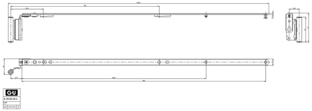 Gu Scherenarm Uni-jet M 6 Din Links 9mm Ffb 1201-1600 Mm 6-31486-18-l-1
