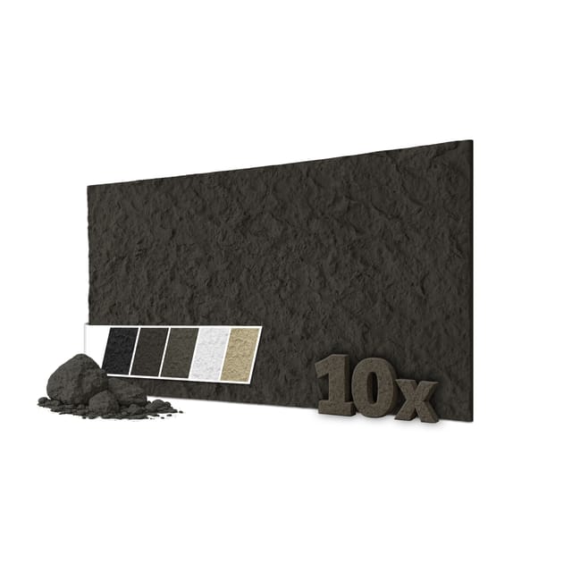 Hexim Wandpaneele 3d Steinoptik 120x60cm – Pu Wandverkleidung In Bruchstein-felsen Kunststoff-steinwand 2cm Stärke (light Black)