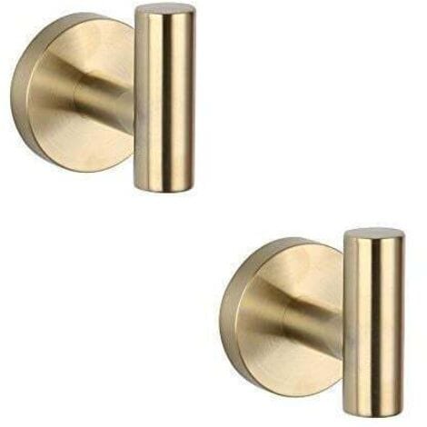 Pair Set Mit 2 Haken Aus Gebürstetem, Goldfarbenem Edelstahl Sus 304 Für Das Badezimmer