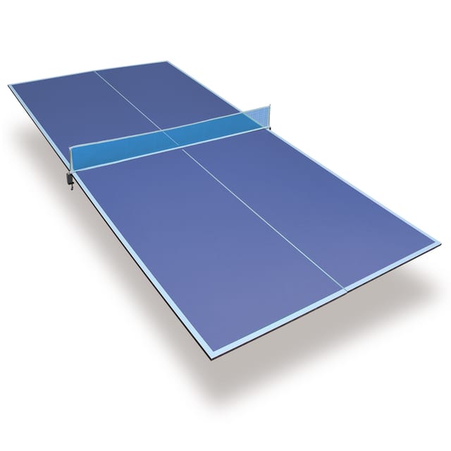 Klappbare Tischtennisplatte Aus Blauem Mdf, 243,84 X 121,92 Cm
