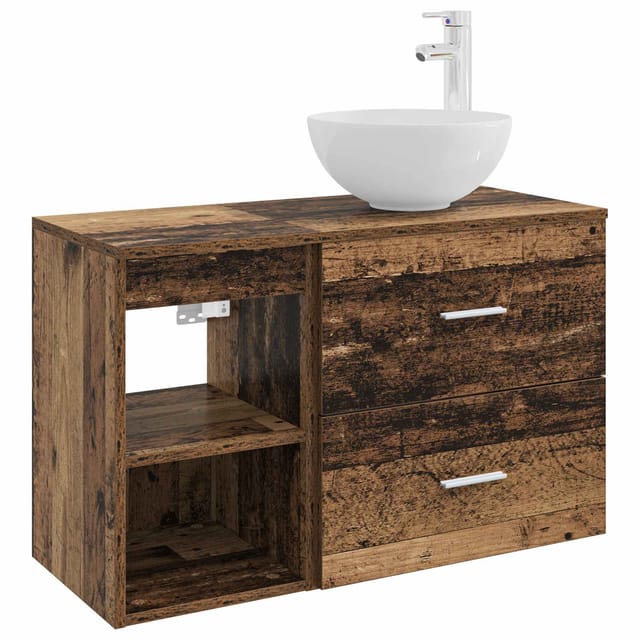 Maison Exclusive - Badezimmerschrank-set 2 Stk. Altholz 79,5 X 35