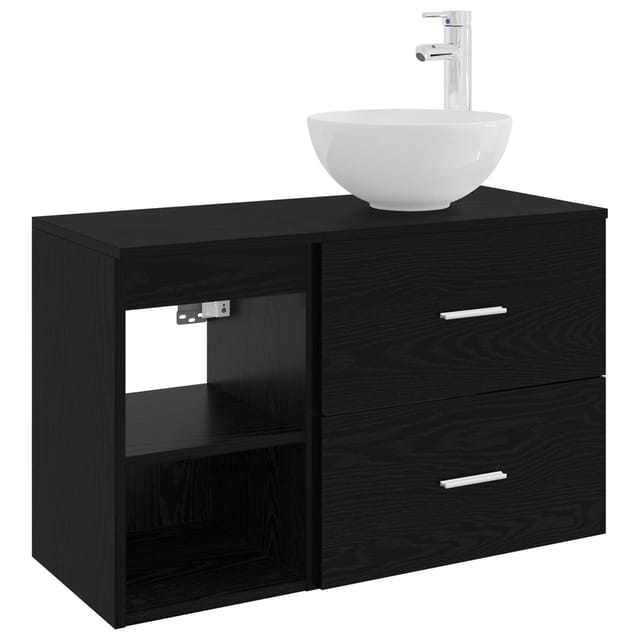 Maison Exclusive - Badezimmerschrank-set 2 Stk. Schwarze Eiche 79