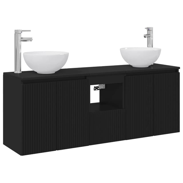 Maison Exclusive - Wandhängendes Badezimmerschrank-set 3 Stk. Sch