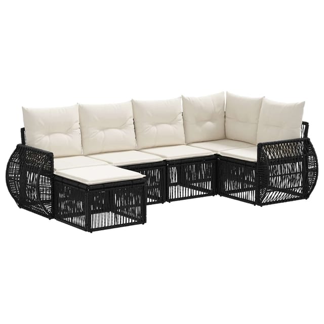 Maison Exclusive - Gartensofa-set 6 Stk. 8-sitzer Schwarz Und Cre