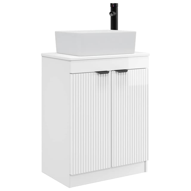 Maison Exclusive - Waschbeckenschrank Hochglanz Weiß 54 X 35 X 10