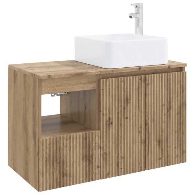 Badezimmerschrank-set 2 Stk. Artisan-eiche 83 X 35 X 80 Cm Vidaxl