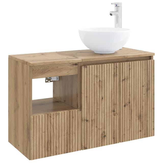 Badezimmerschrank-set 2 Stk. Artisan-eiche 79,5 X 35 X 80 Cm Vidaxl