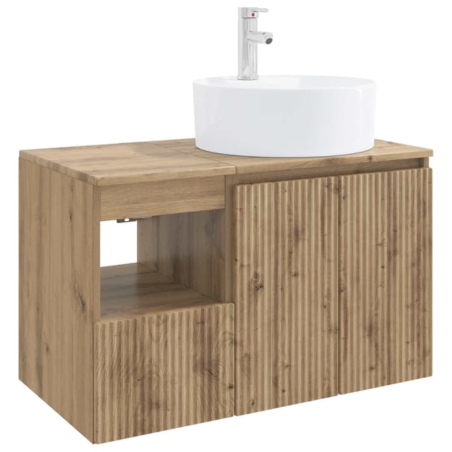 Badezimmerschrank-set 2 Stk. Artisan-eiche 79,5 X 44,5 X 82 Cm Vidaxl