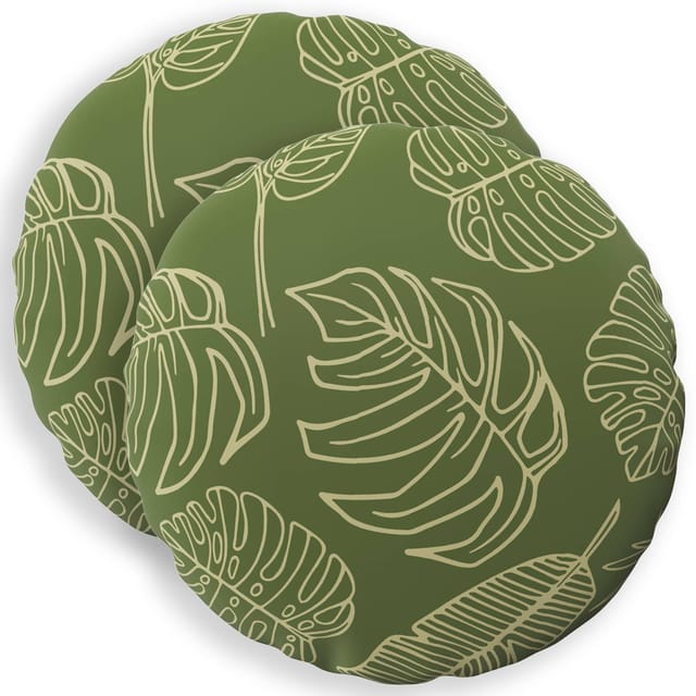 Kissen 2 Stk. Heerlen Blattdesign Ø 30 Cm Polyester Vidaxl