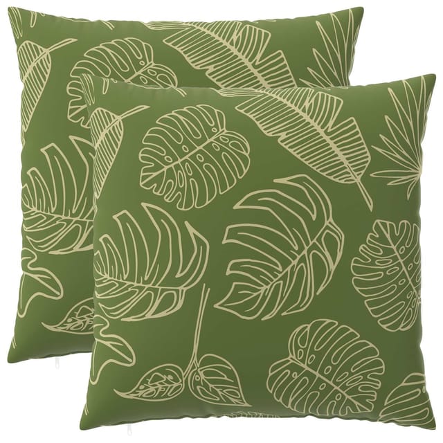 Kissen 2 Stk. Heerlen Blattdesign 65 X 65 Cm Polyester Vidaxl