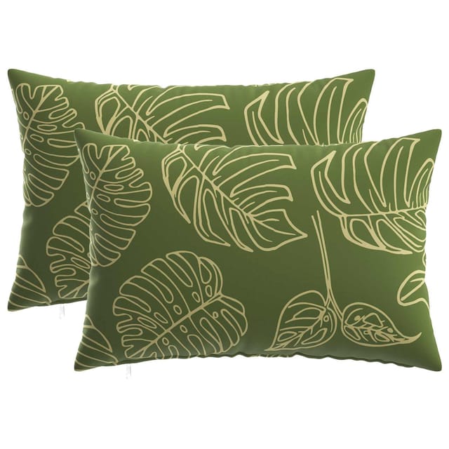 Kissen 2 Stk. Heerlen Blattdesign 50 X 80 Cm Polyester Vidaxl