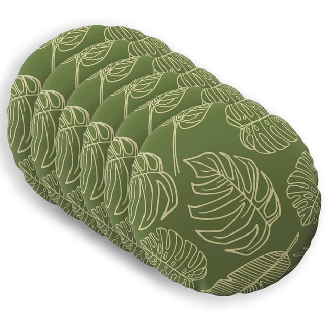 Kissen 6 Stk. Heerlen Blattdesign Ø 60 Cm Polyester Vidaxl
