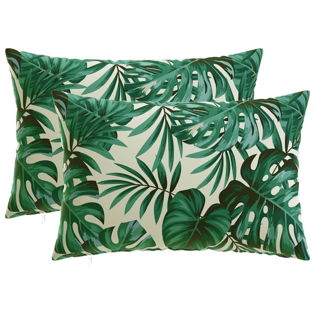 Kissen 2 Stk. Heerlen Blattmuster 40 X 60 Cm Polyester Vidaxl