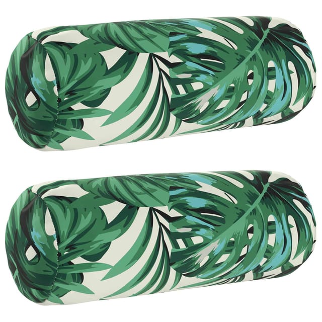 Kissen 2 Stk. Heerlen Blattmuster Ø 15 X 40 Cm Polyester Vidaxl