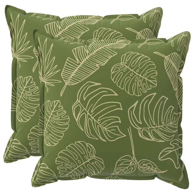 Kissen 2 Stk. Houten Blattdesign 80 X 80 Cm Polyester Vidaxl