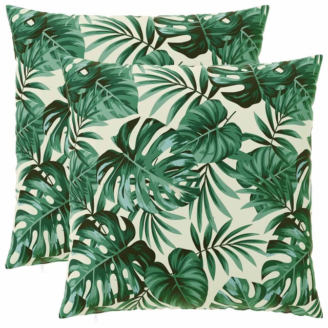 Kissen 2 Stk. Heerlen Blattmuster 60 X 60 Cm Polyester Vidaxl