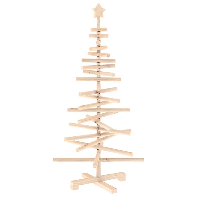 Vidaxl Wooden Christmas Tree Kotka 120 Cm Solid Pine Wood Natural