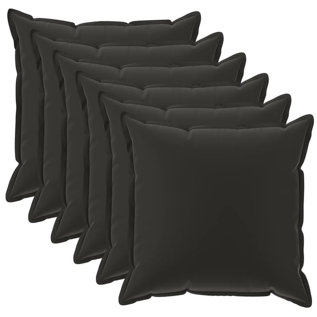 Kissen 6 Stk. Houten Schwarz 30 X 30 Cm Polyester Vidaxl