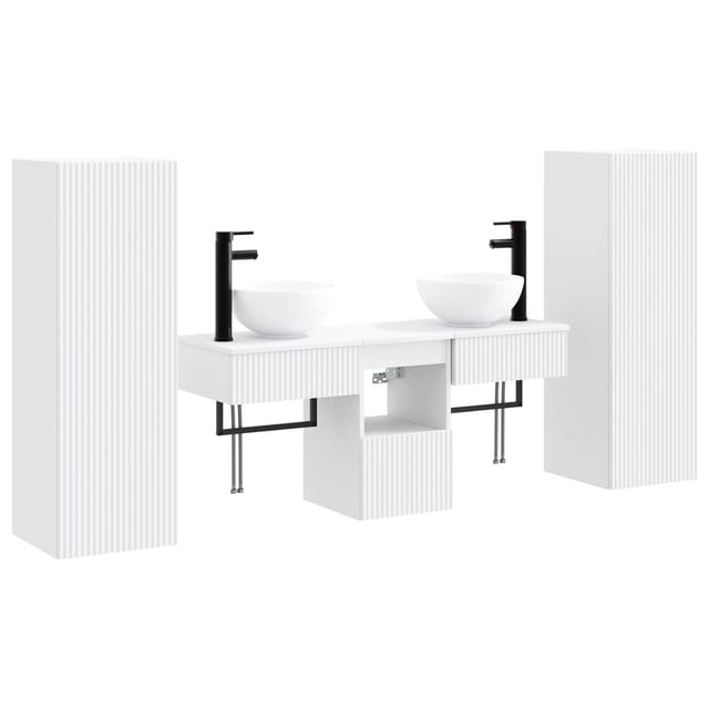 Badezimmerschrank-set 5 Stk. Weiß 33 X 34,5 X 100 Cm Vidaxl